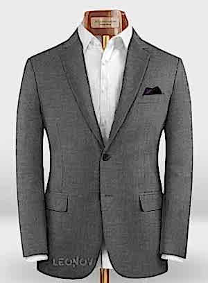 Классический серый пиджак из шерсти и шелка - Reda