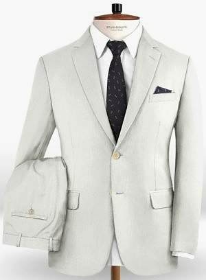 Костюм цвета слоновой кости из чистой шерсти