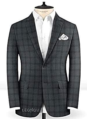 Бежевый пиджак в клетку из шерсти, льна и шелка - Solbiati