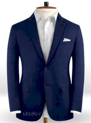 Пиджак цвета королевский синий из чистой шерсти - Reda