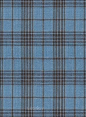 Светло-синий костюм в темную клетку из шерсти