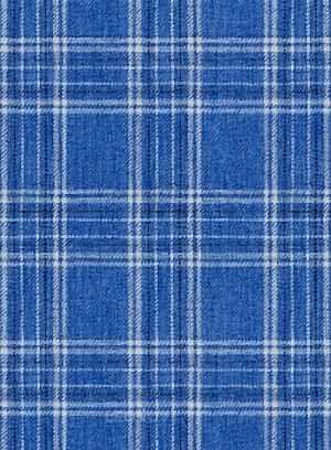 Голубой костюм в клетку из льна