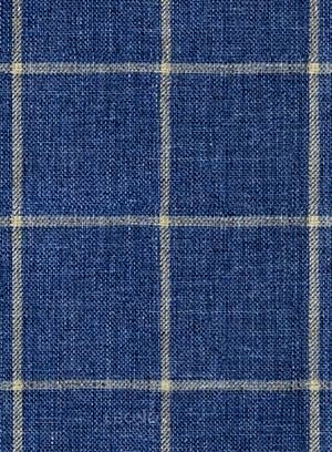 Костюм синий в бежевую крупную клетку из льна