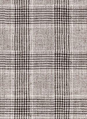 Коричневый клетчатый костюм из льна