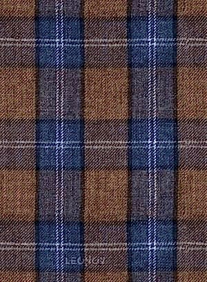 Коричневый костюм в синюю клетку Глен из льна