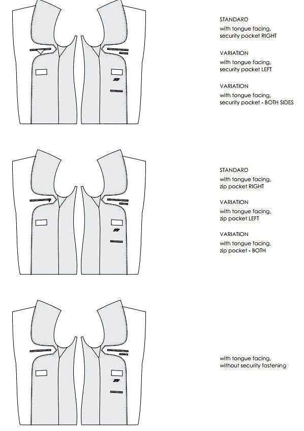 внутренние карманы с язычком